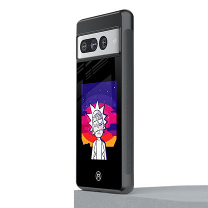 trippy rick sanchez back phone cover | glass case for google pixel 7 pro