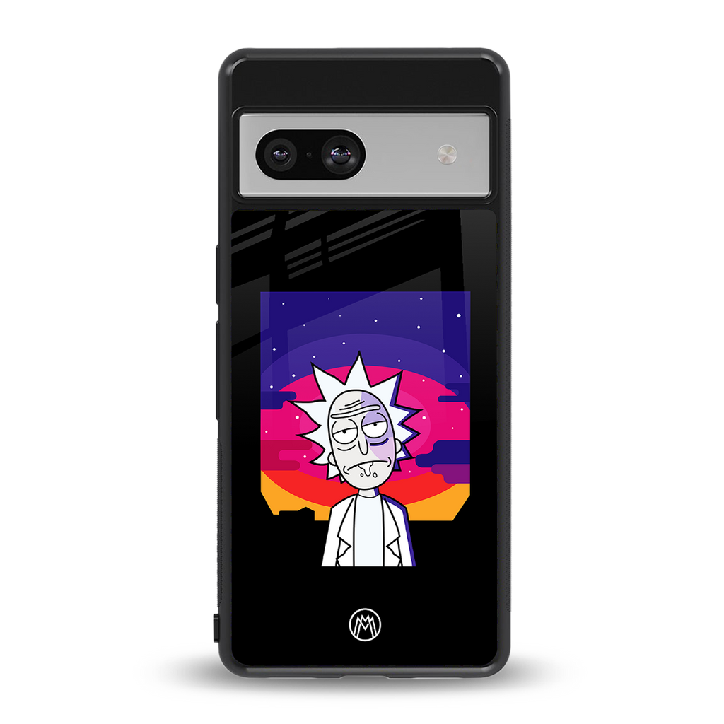 trippy rick sanchez back phone cover | glass case for Google Pixel 7