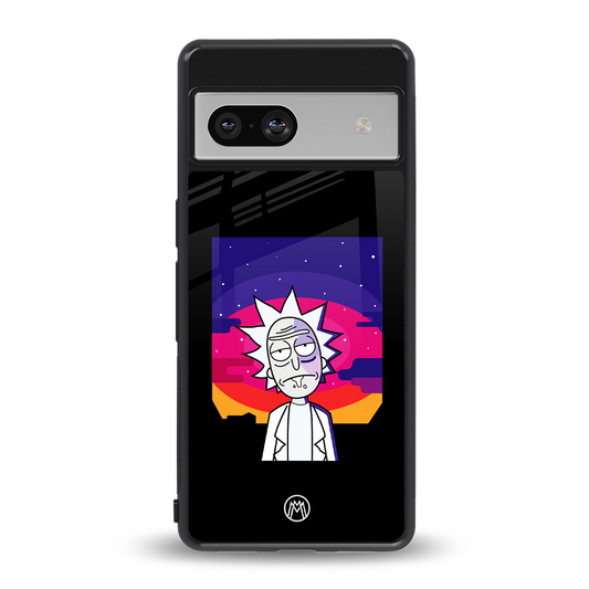 trippy rick sanchez back phone cover | glass case for Google Pixel 7