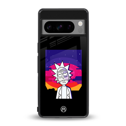 trippy rick sanchez back phone cover | glass case for google pixel 8 pro