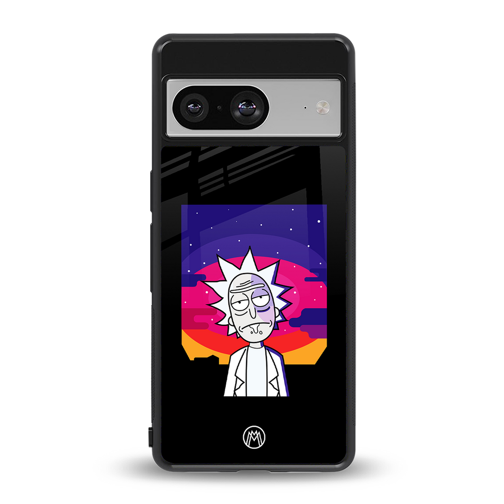 trippy rick sanchez back phone cover | glass case for Google Pixel 8
