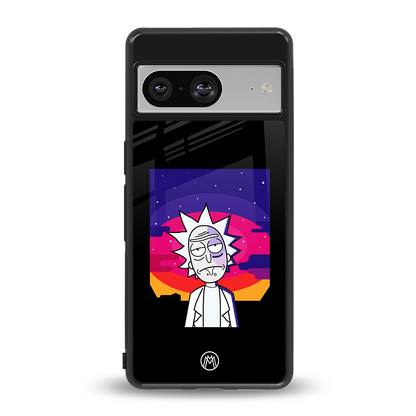 trippy rick sanchez back phone cover | glass case for Google Pixel 8