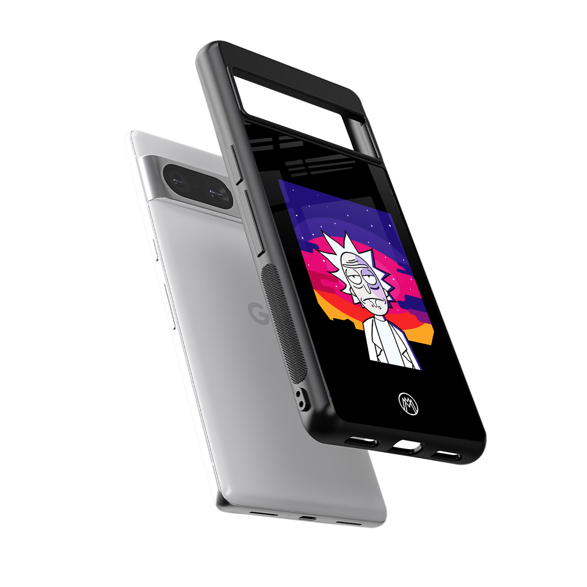 trippy rick sanchez back phone cover | glass case for Google Pixel 8