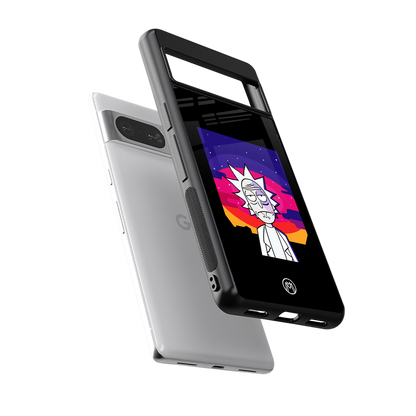 trippy rick sanchez back phone cover | glass case for Google Pixel 8