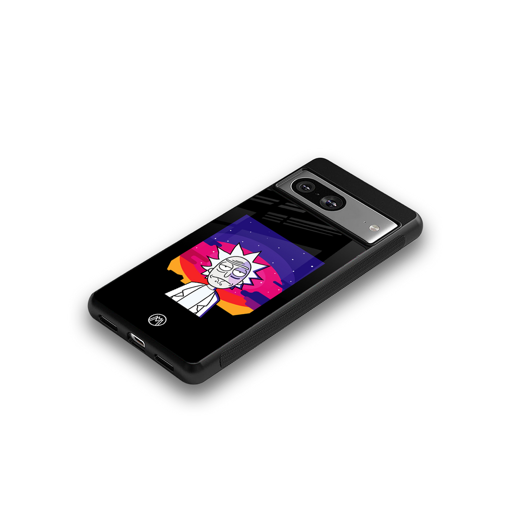 trippy rick sanchez back phone cover | glass case for Google Pixel 8