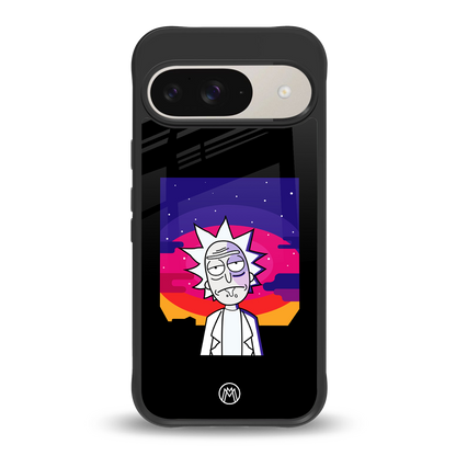 trippy rick sanchez back phone cover | glass case for google pixel 9