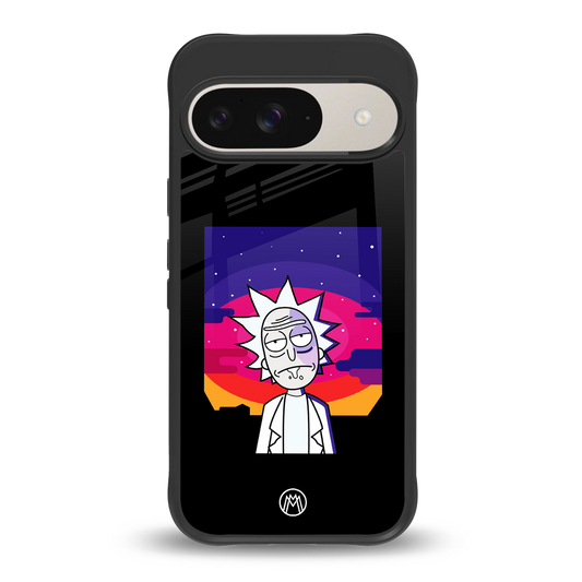 trippy rick sanchez back phone cover | glass case for google pixel 9