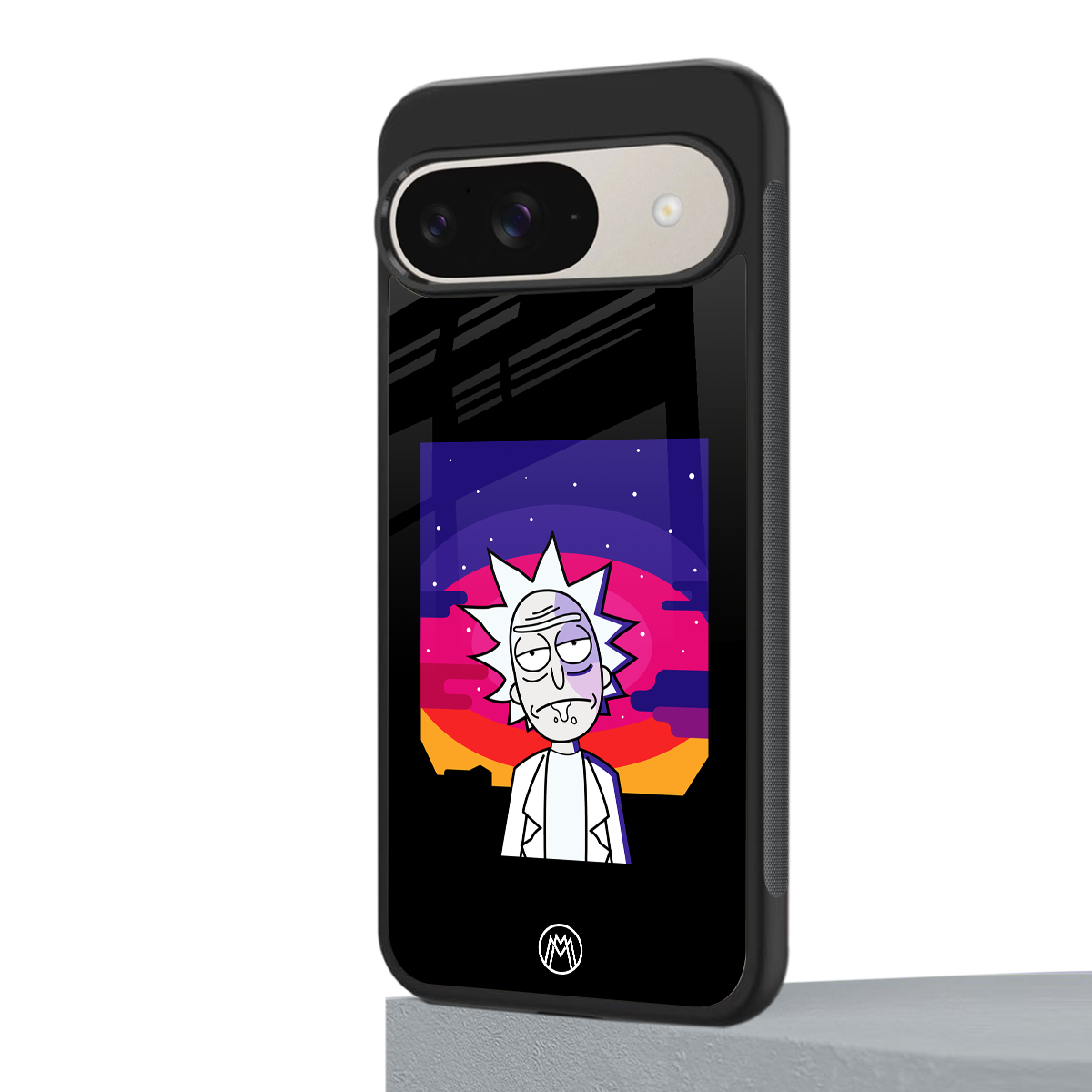 trippy rick sanchez back phone cover | glass case for google pixel 9