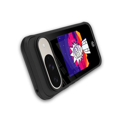 trippy rick sanchez back phone cover | glass case for google pixel 9
