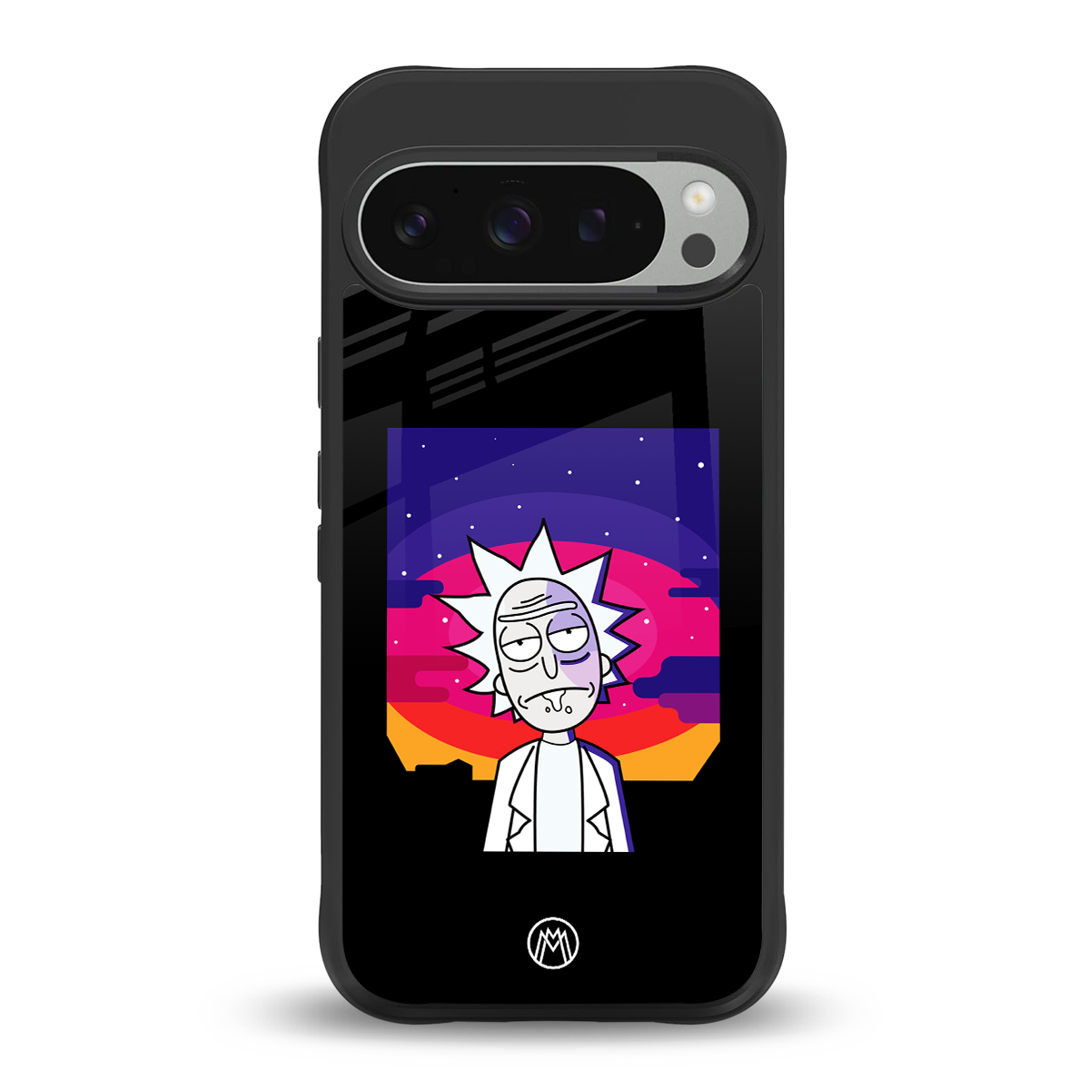 trippy rick sanchez back phone cover | glass case for google pixel 9 pro xl