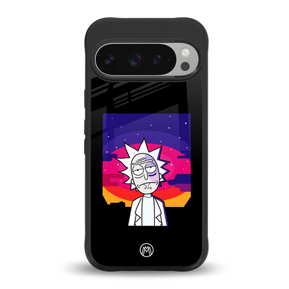 trippy rick sanchez back phone cover | glass case for google pixel 9 pro xl