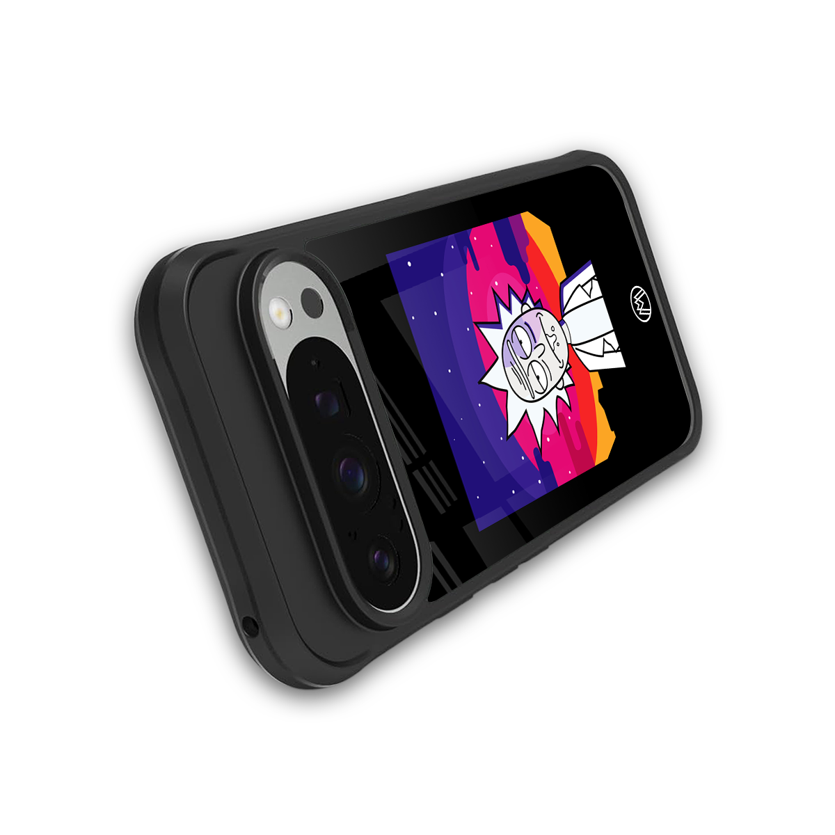 trippy rick sanchez back phone cover | glass case for google pixel 9 pro xl