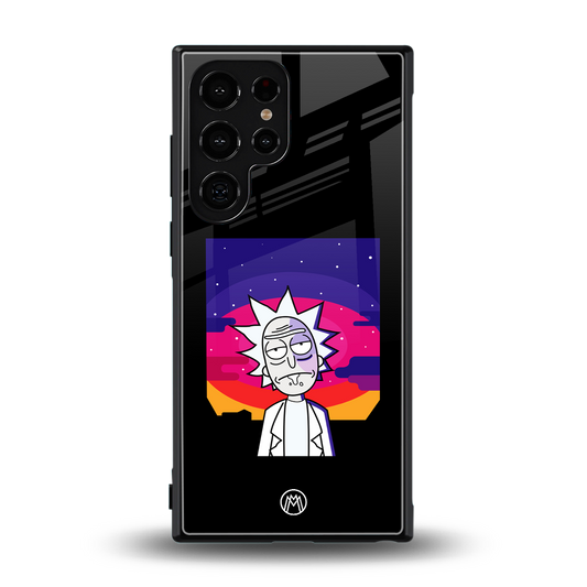 trippy rick sanchez back phone cover | glass case for samsung galaxy s24 ultra
