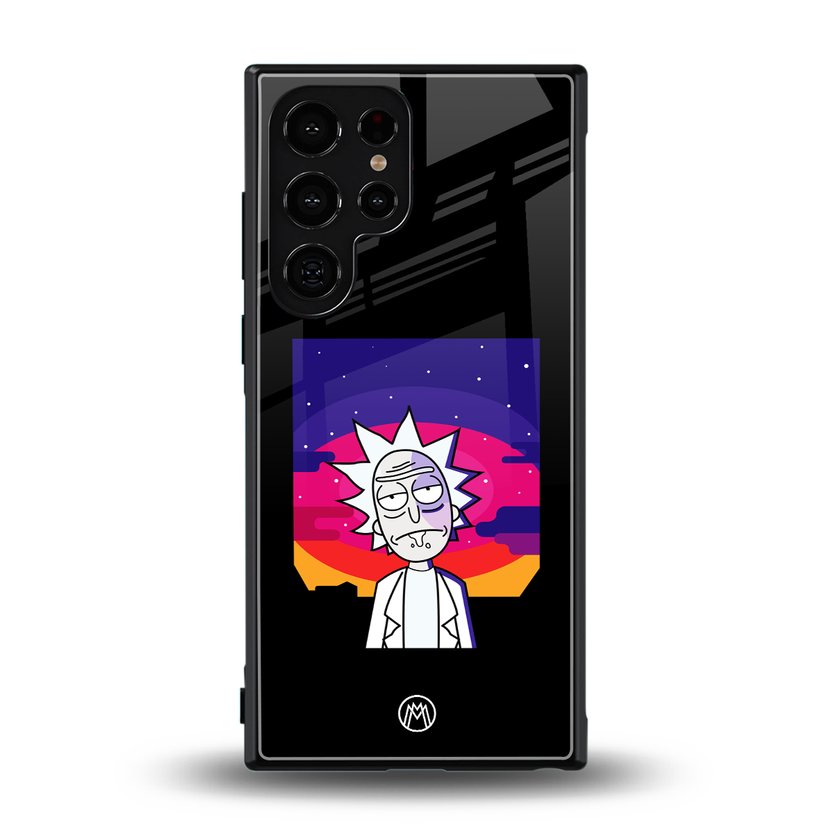 trippy rick sanchez back phone cover | glass case for samsung galaxy s23 ultra