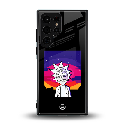 trippy rick sanchez back phone cover | glass case for samsung galaxy s23 ultra