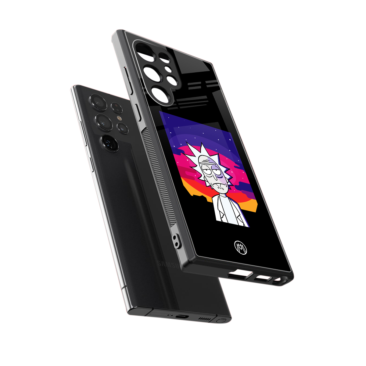 trippy rick sanchez back phone cover | glass case for samsung galaxy s23 ultra