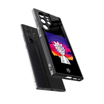 trippy rick sanchez back phone cover | glass case for samsung galaxy s23 ultra