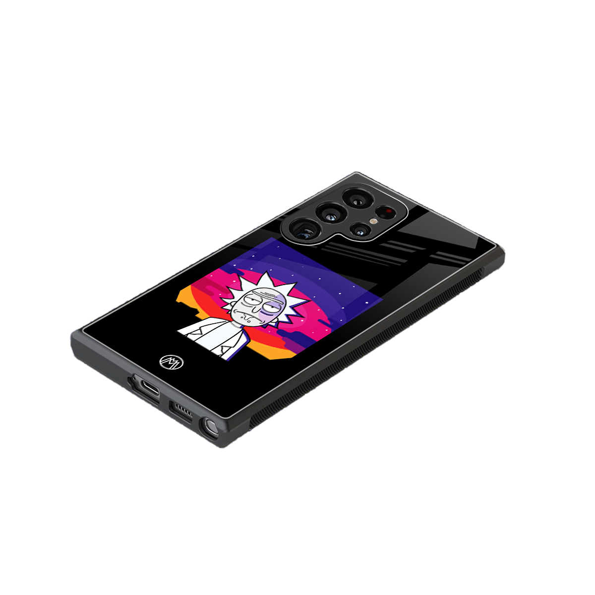 trippy rick sanchez back phone cover | glass case for samsung galaxy s23 ultra