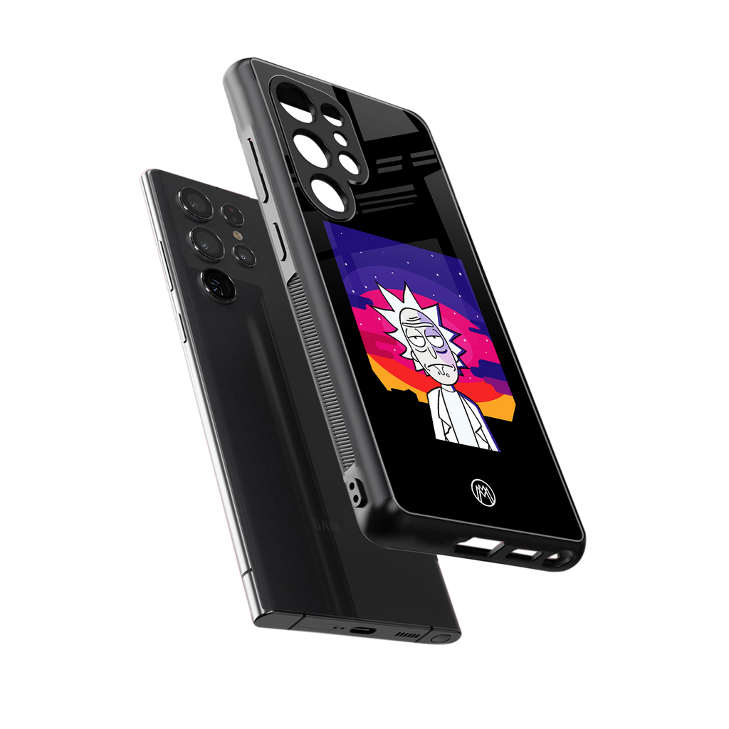 trippy rick sanchez back phone cover | glass case for samsung galaxy s25 ultra