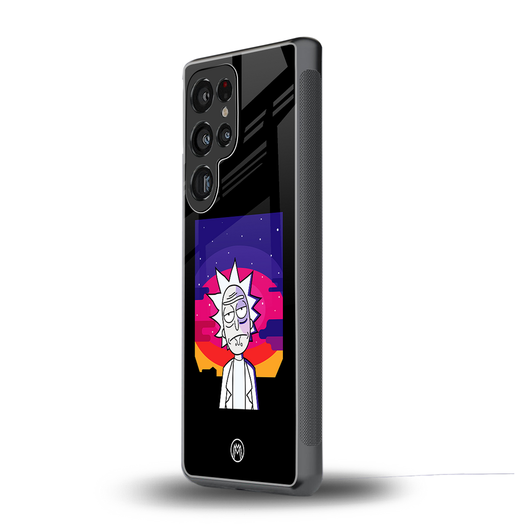 trippy rick sanchez back phone cover | glass case for samsung galaxy s25 ultra