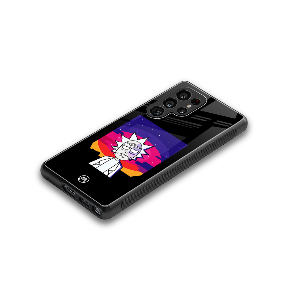 trippy rick sanchez back phone cover | glass case for samsung galaxy s25 ultra