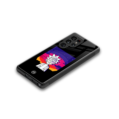 trippy rick sanchez back phone cover | glass case for samsung galaxy s25 ultra