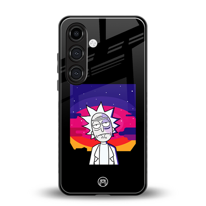 trippy rick sanchez back phone cover | glass case for samsung galaxy s24 plus