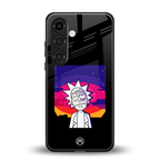 trippy rick sanchez back phone cover | glass case for samsung galaxy s24 fe