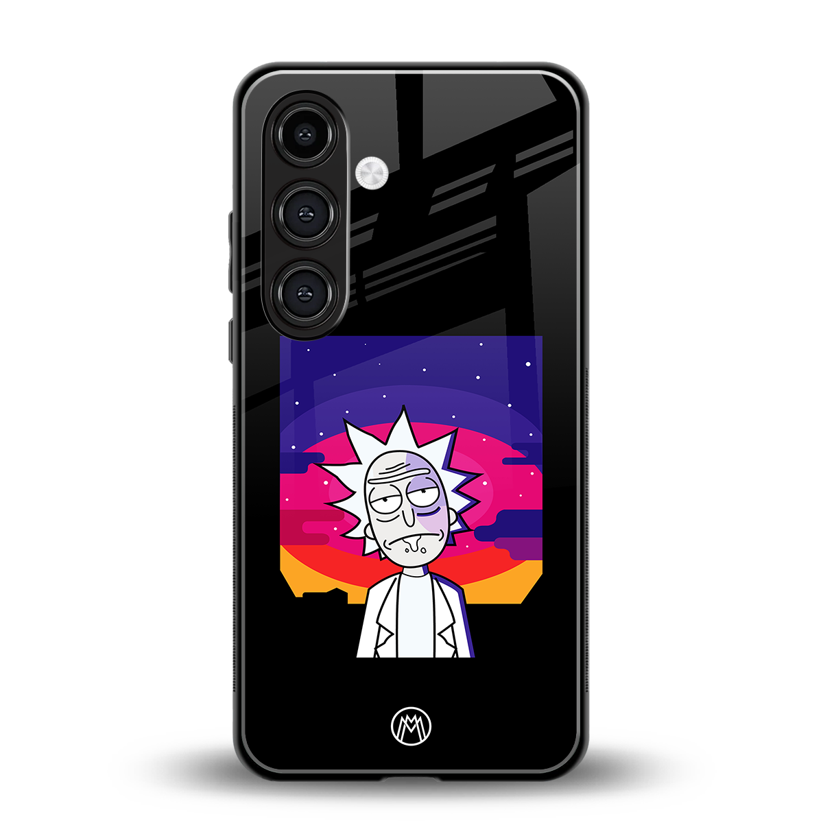 trippy rick sanchez back phone cover | glass case for samsung galaxy s23 plus