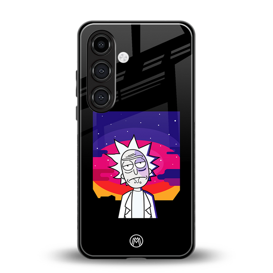 trippy rick sanchez back phone cover | glass case for samsung galaxy s23 plus