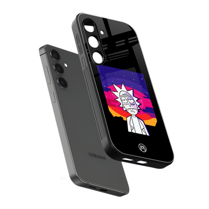 trippy rick sanchez back phone cover | glass case for samsung galaxy s24 plus