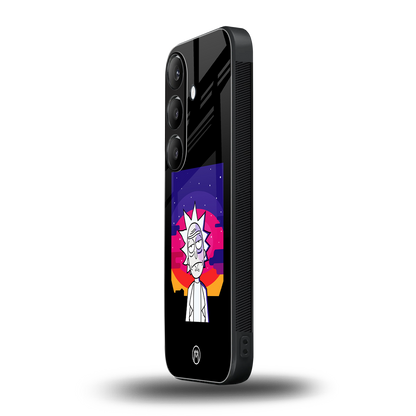 trippy rick sanchez back phone cover | glass case for samsung galaxy s24 plus