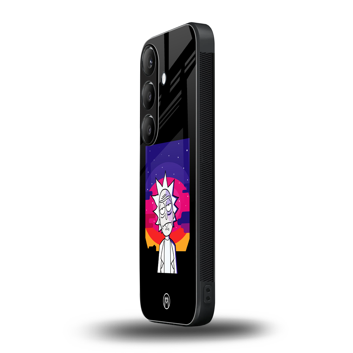 trippy rick sanchez back phone cover | glass case for samsung galaxy s24 fe