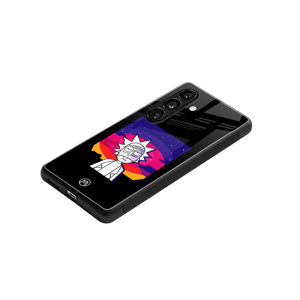 trippy rick sanchez back phone cover | glass case for samsung galaxy s24