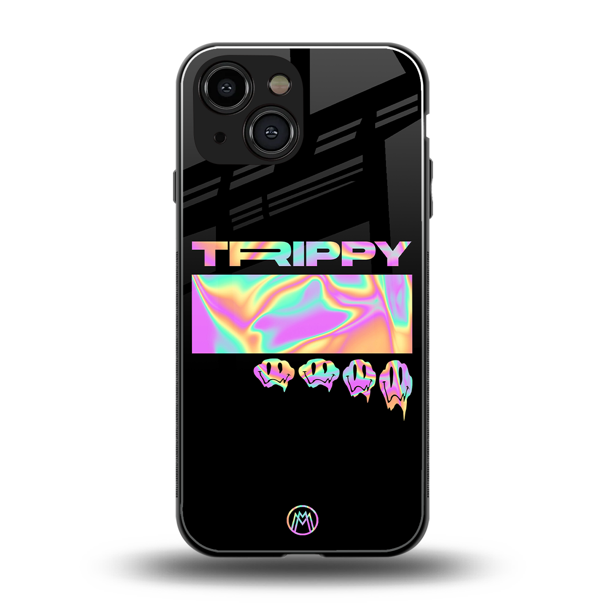 trippy trippy back phone cover | glass case for iphone 13 mini