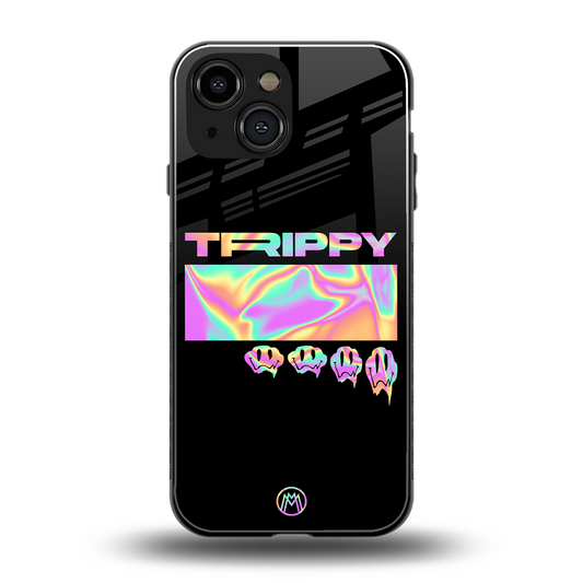 trippy trippy back phone cover | glass case for iphone 13 mini