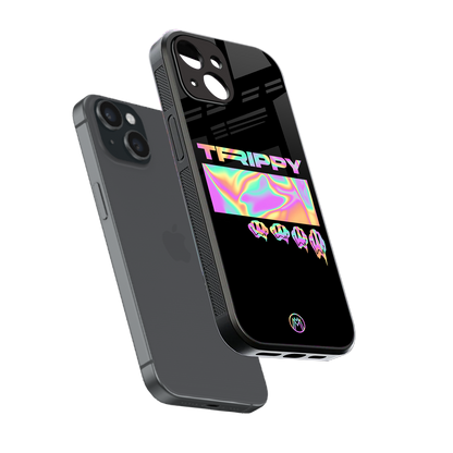 trippy trippy back phone cover | glass case for iphone 13 mini