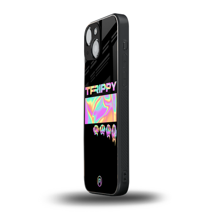 trippy trippy back phone cover | glass case for iphone 13 mini