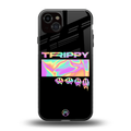 trippy trippy back phone cover | glass case for iphone 15 plus
