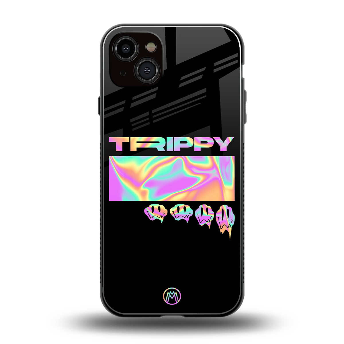 trippy trippy back phone cover | glass case for iphone 15 plus