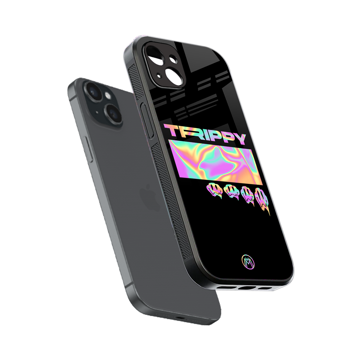 trippy trippy back phone cover | glass case for iphone 15 plus