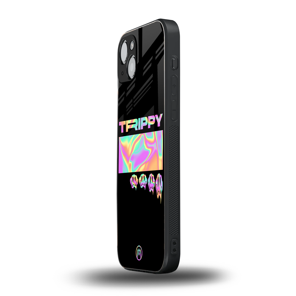 trippy trippy back phone cover | glass case for iphone 14 plus