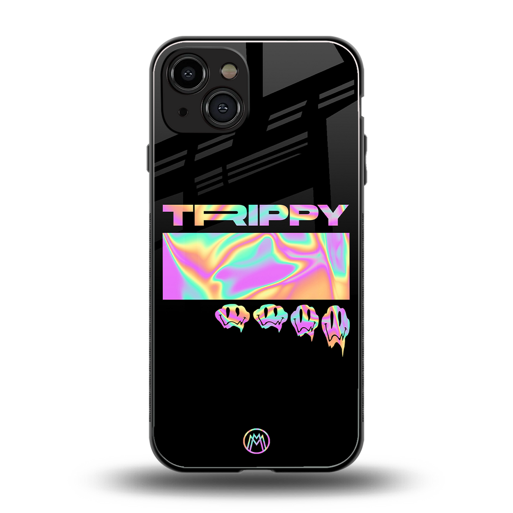 trippy trippy back phone cover | glass case for iphone 15