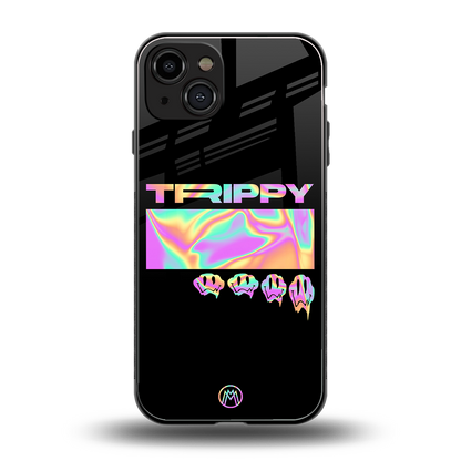 trippy trippy back phone cover | glass case for iphone 15