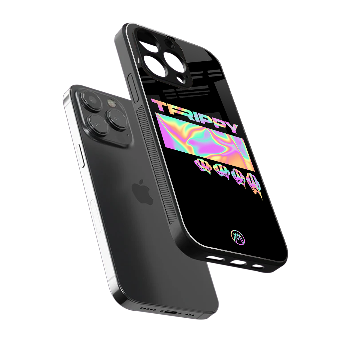 trippy trippy back phone cover | glass case for iphone 15 pro