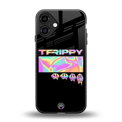 trippy trippy back phone cover | glass case for iphone 16 plus
