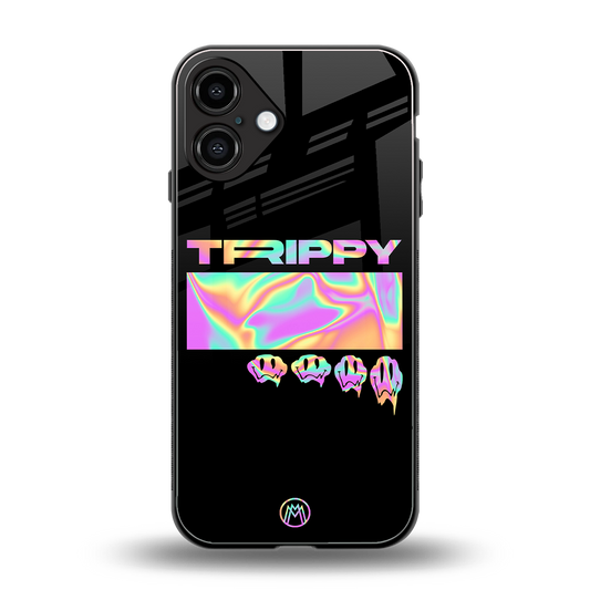 trippy trippy back phone cover | glass case for iphone 16 plus