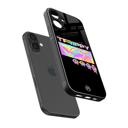 trippy trippy back phone cover | glass case for iphone 16 plus
