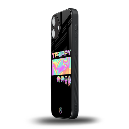 trippy trippy back phone cover | glass case for iphone 16 plus