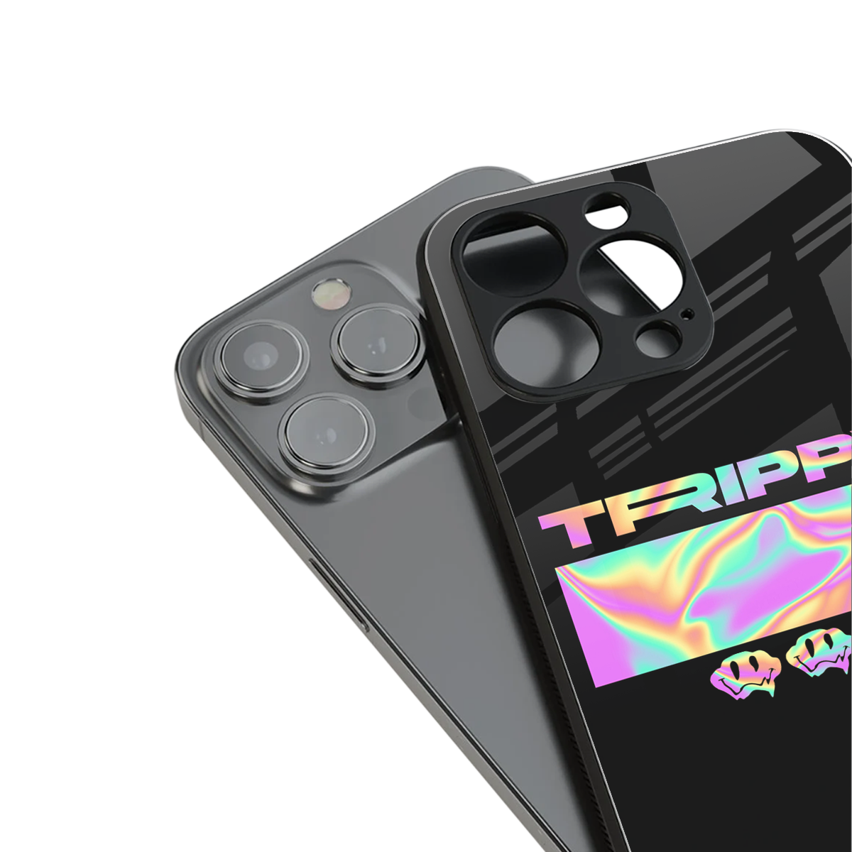 trippy trippy back phone cover | glass case for iphone 14 plus